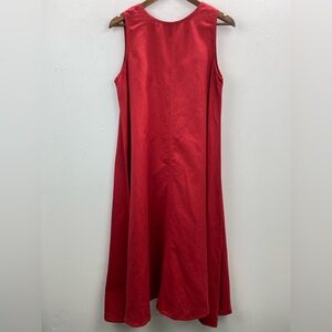 Embellish size Medium Women’s Red Cotton/Linen Sleeveless Lagenlook Dress